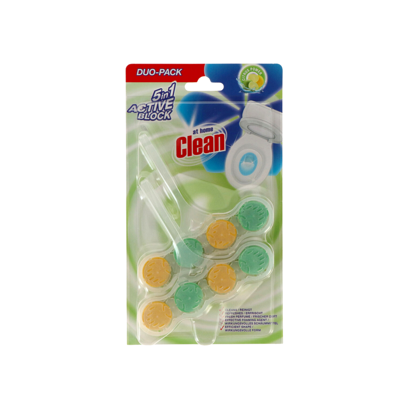 At home clean 5 in 1 active block citrus power