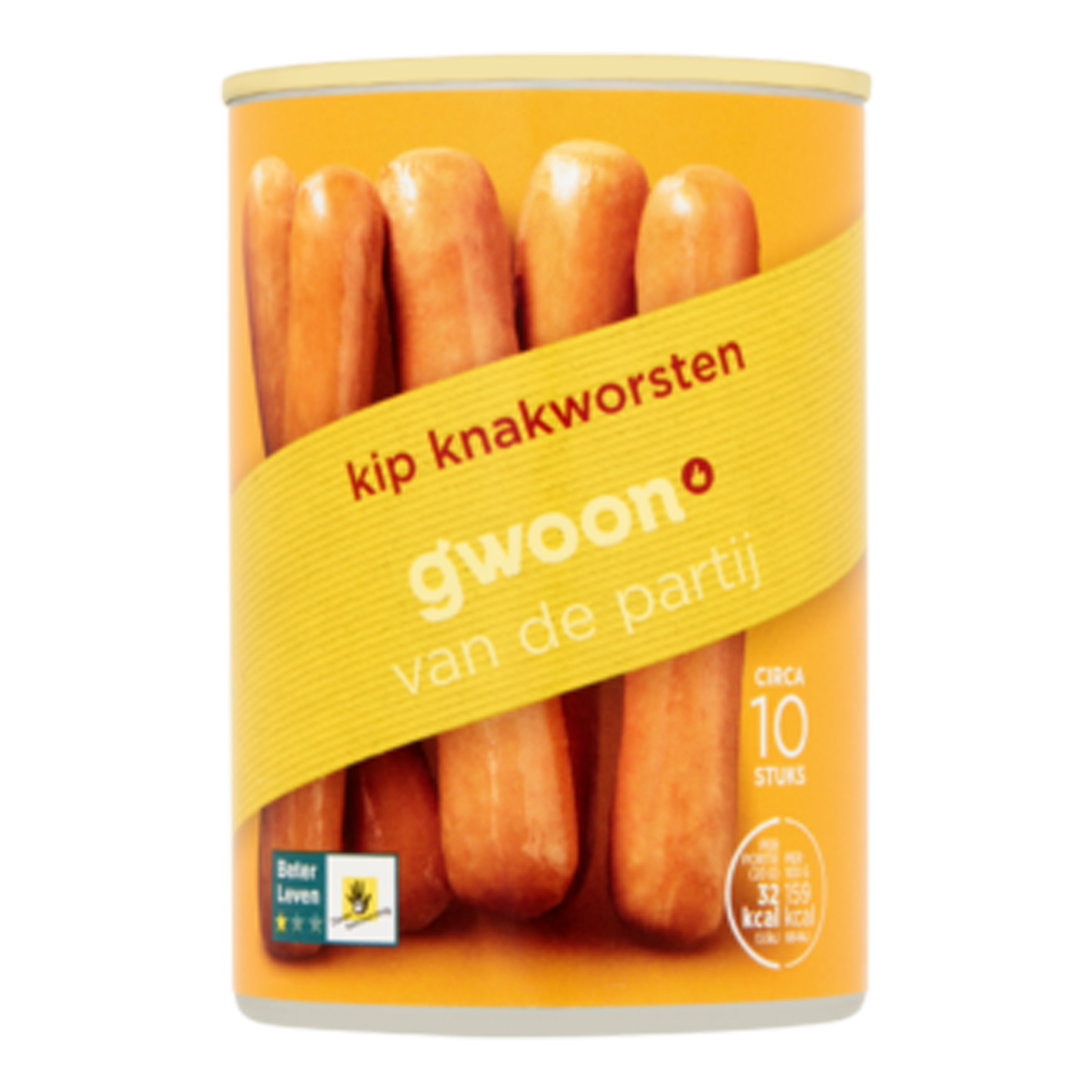 Gwoon kip knakworst van de partij 10 stuks