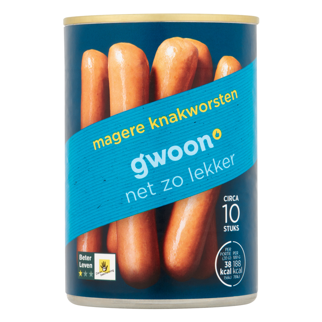 Gwoon magere knakworsten 10 stuks