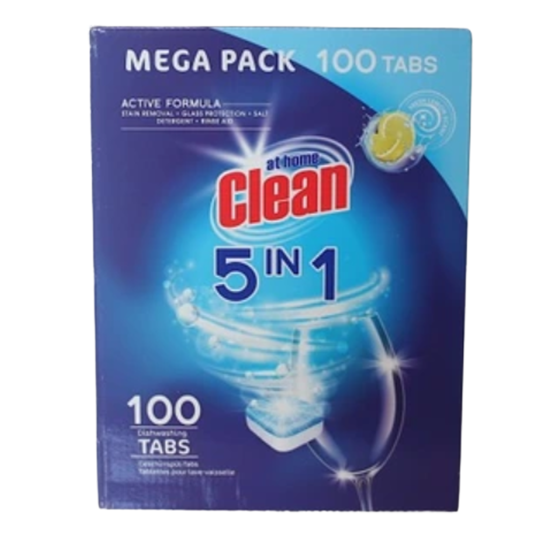 At home clean 5 in 1 mega pack 100 dishwasher tabletten