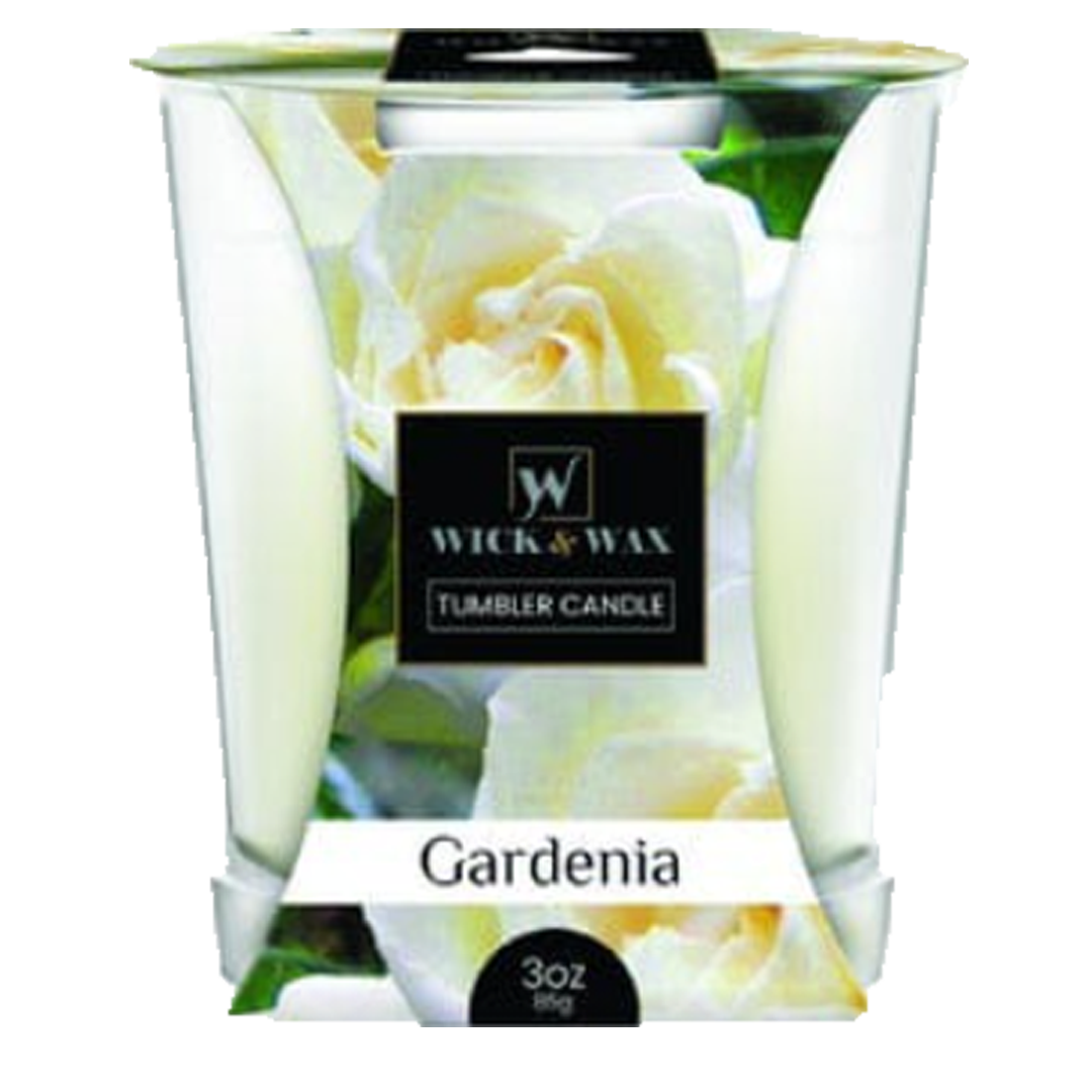 Wick and wax gardenia kaars