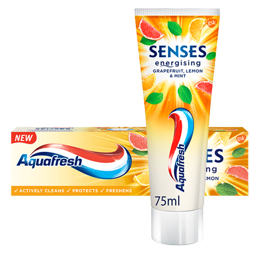 Aquafresh Tandpasta Senses Energizing Grapefruit, Lemon & Mint