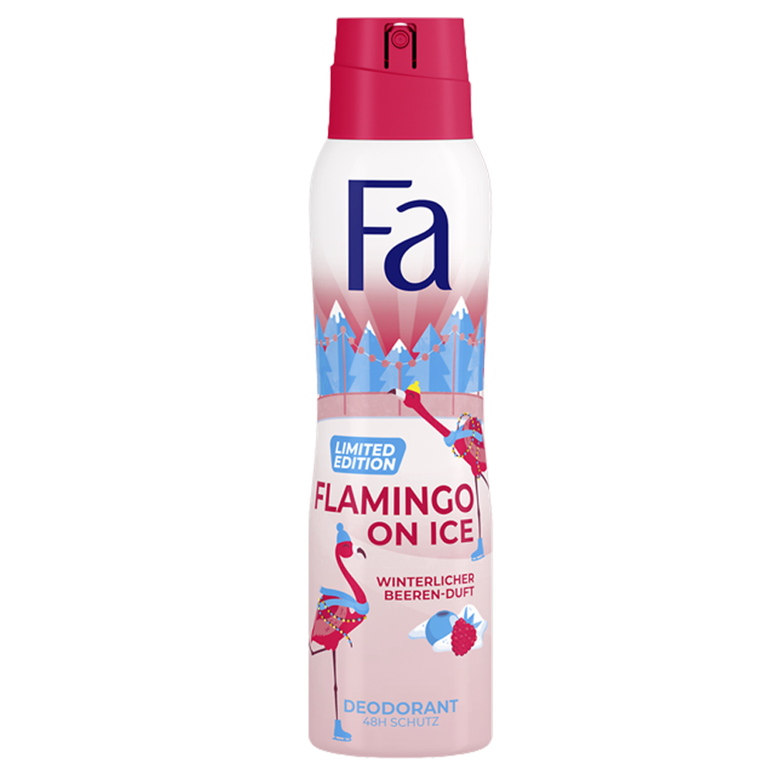 Fa winter flamingo on ice deodorant spray